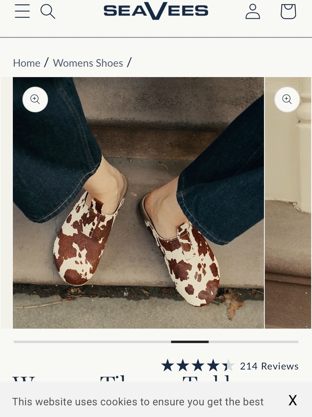 SeaVees Cow-Print Slip-On Mule in Brown and White Cow Print - Picture 5 of 9